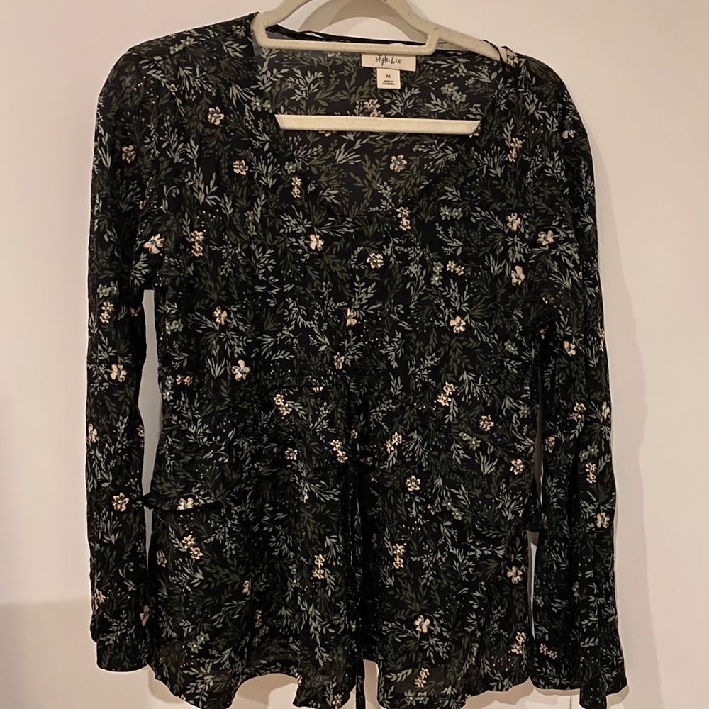 Dark Floral Top - Style & Co